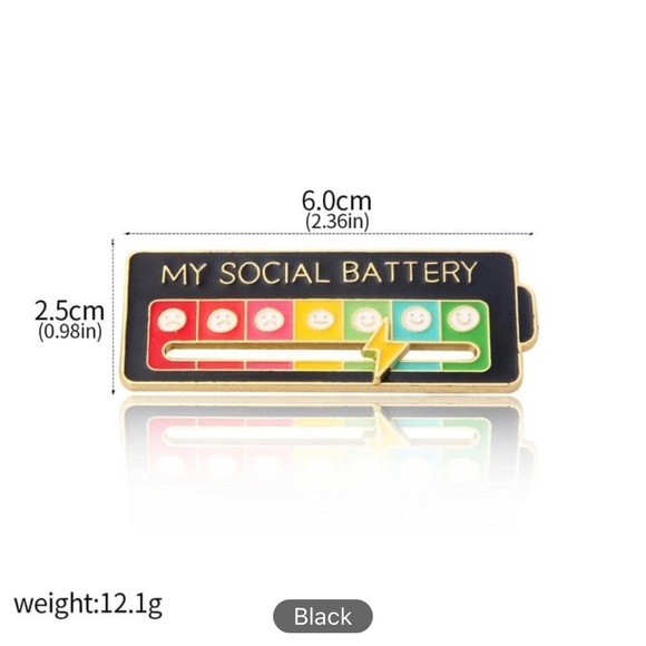 My Social Battery Black Pin - Picture 4 of 4